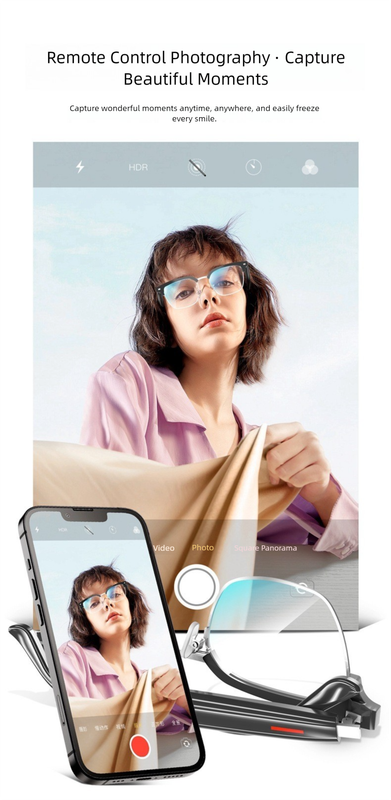 Black Half Frame Anti-blue Light Smart Audio Glasses with Bluetooth 5.0 - Open-Ear Directional Sound, Anti-Blue Light Lenses, IP65 Water Resistant