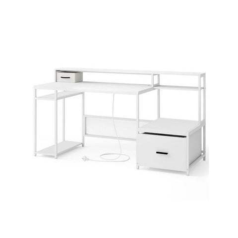 Computer Desk With Monitor Stand And File Drawer