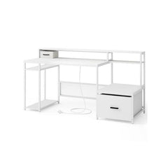 Computer Desk With Monitor Stand And File Drawer