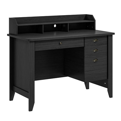 120Cm Computer Desk With 4 Storage Drawers And Hutch For Home Office