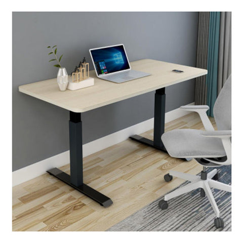 140Cm Standing Desk Adjustable Sit Black Stand Dual Motors Frame