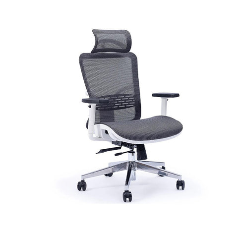 Ergonomic Office Desk Chair Headrest Adjustable Support Dark Grey Mesh