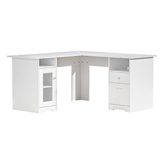 Corner Computer Desk Office Study Desks Table L Shape Drawers Tables