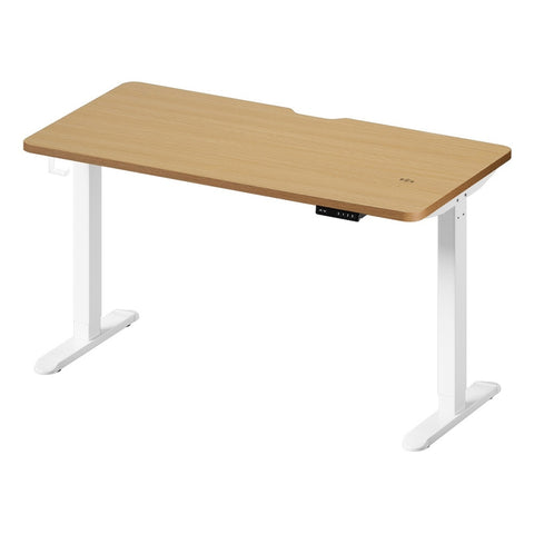 Standing Desk Wireless Charging Single Motor 140CM White&Oak