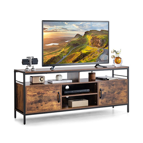 Home Tv Cabinet With Storage Side Cabinets And Adjustable Shelf