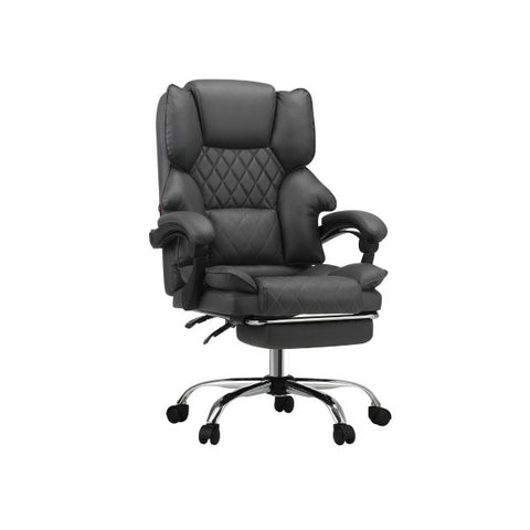 Massage Office Chair PU Footrest Grey