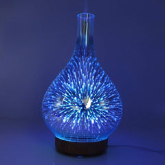 Essential Oil Aroma Diffuser - Mirror 3D Fireworks USB Aromatherapy Mist Humidifier