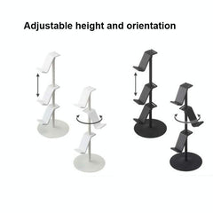3-tier Desktop Gamepad and Headphone Storage Rack - White