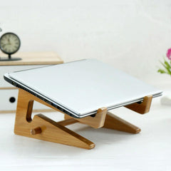 Bamboo Wood Desktop Storage Rack for Computers and Tablets
