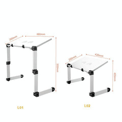 Portable Folding Laptop Desk with Height Adjustment and Storage