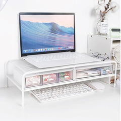 Desk Organizer Bracket for Elevated Computer Monitor - Wrought Iron - Deepen Single Layer
