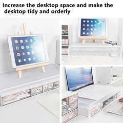 Desk Organizer Bracket for Elevated Computer Monitor - Wrought Iron - Deepen Single Layer