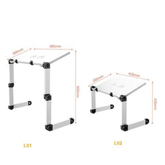 Portable Folding Laptop Desk with Adjustable Height and Storage
