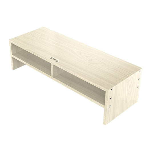 Wood Grain 2-tier Monitor Stand with Partition