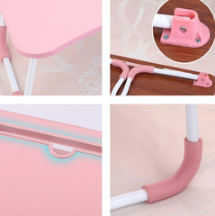 Portable Folding Desk with Fan & Lamp - Compact Design - Cool Black