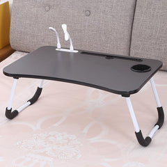 Portable Folding Desk with Fan & Lamp - Compact Design - Teenage Pink