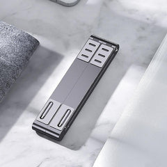 Foldable Aluminum 3-in-1 Phone Tablet Stand - Portable Storage - Silver