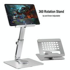 Portable Telescopic Desktop Phone Stand - Foldable & Rotating - Deep Grey