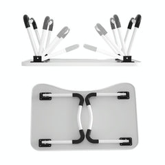 Adjustable Folding Laptop Desk with Non-slip Legs and Card Slot - Pink