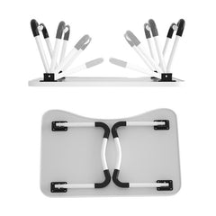 Adjustable Folding Laptop Desk with Non-slip Legs and Card Slot - Pink