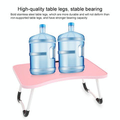 Adjustable Folding Laptop Desk with Non-slip Legs and Card Slot - Green