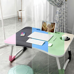 Adjustable Folding Laptop Desk with Non-slip Legs and Card Slot - Green