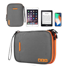 Portable Multi-functional Headphone Charger and Data Cable Storage Bag - 25 x 18 x 5cm - Grey