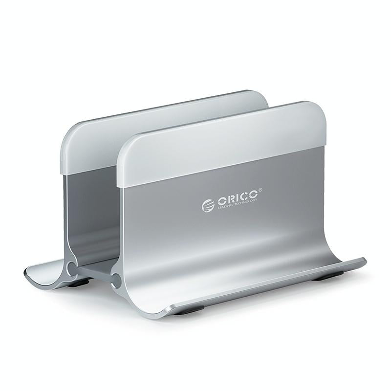 Space-saving Vertical Laptop Stand - Compact Design - Silver