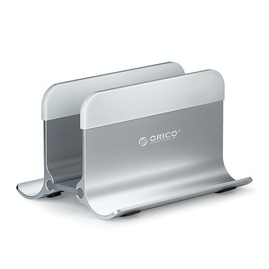 Space-saving Vertical Laptop Stand - Compact Design - Silver