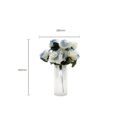 Faux Rose Bouquet Stem grey
