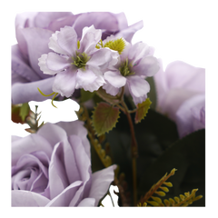 Faux Light Purple Rose/Blueberry Flower Stem