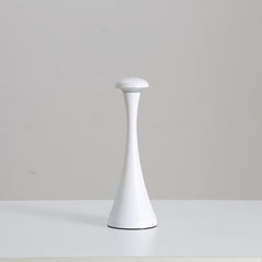 White Modern Minimalist LED Mushroom Lamp - Touch Control Rechargeable Night Light
