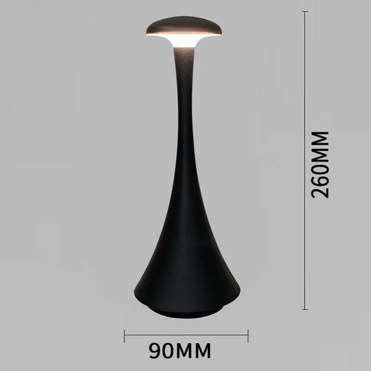 White Modern Minimalist LED Mushroom Lamp - Touch Control Rechargeable Night Light