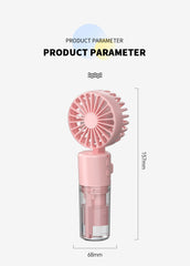 Portable 4-Speed Mini Spray Fan with Moisturizing Function - F2 Black (2PCS)
