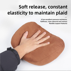 Grey Luxury Eco-Friendly Suede Car Headrest and Lumbar Cushion Set - Ergonomic Support, All-Season Comfort, Adjustable Straps, and Durable Design for Cars, Office, and Home Use