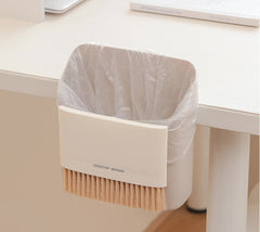 2 Set Orange Mini Desktop Sweeper and Trash Bin Set | Compact Desk Cleaning Brush Organizer | Small Tabletop Sweeping Dustpan for Home and Office Use