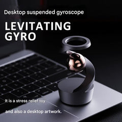 Desktop Levitating Gyro,Magnetic Floating Desk Toy for Stress Relief, Elegant Design-black
