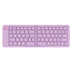 Purple Ultra-Slim Foldable Bluetooth Keyboard - Portable Wireless Rechargeable Travel Keyboard for iOS Android Windows Devices