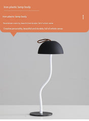 Gold Three-dimensional stripes Sleek Minimalist LED Mushroom Table Lamp - Rechargeable 3-Color Touch Control, Bar & Ambient Light