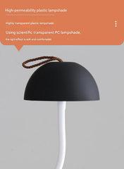 Gold Three-dimensional stripes Sleek Minimalist LED Mushroom Table Lamp - Rechargeable 3-Color Touch Control, Bar & Ambient Light