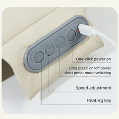 Beige Slim Wireless Shiatsu Back Massager Cushion - Rechargeable Heated Massage Pad for Full Back Relief