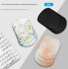 Blue Pattern Ergonomic Mouse Pad with 3D Silicone Gel Wrist Rest - Stylish Comfort & Support for Office & Home