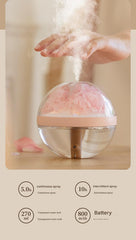 Eternal Flower Wireless Humidifier & Night Light - 270ml, 800mAh Rechargeable, Quiet Operation(blue)