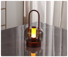 Blue Modern Portable LED Mushroom Table Lamp - Rechargeable Touch Control Night Light with 3 Color Modes & Stepless Dimming