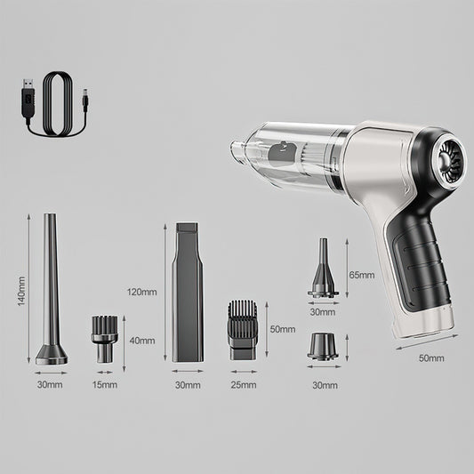 Black Powerful 3-in-1 Cordless Handheld Vacuum Cleaner - 12000Pa Suction & Air Duster Blower for Car Home & Office