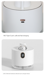 Pink Adorable Space Capsule Humidifier - Portable USB Cool Mist Maker with LED Display & Ambient Night Light