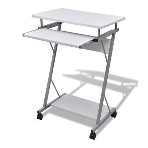 Computer Desk Pull Out Tray White Furniture Office Student Table