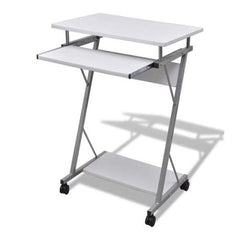 Computer Desk Pull Out Tray White Furniture Office Student Table