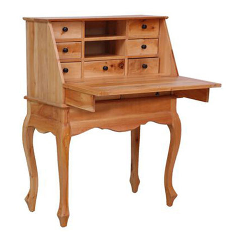Secretary Desk 78X42X103 Cm Solid Mahogany Wood