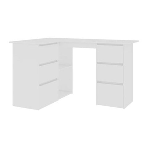Corner Desk White 145X100X76 Cm Chipboard